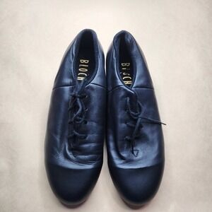 Bloch Black Leather Lace Up Tap Dance Shoes Women's Size 8M Theater Ballet